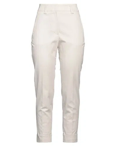Peserico Woman Pants Ivory Size 6 Cotton, Elastane In Beige
