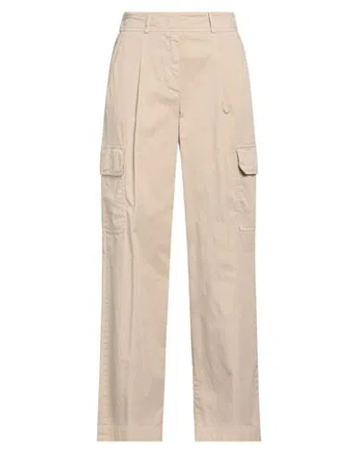 Peserico Easy Woman Pants Beige Size 6 Cotton, Elastane