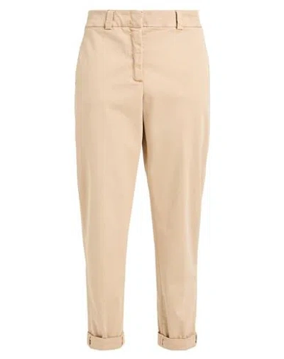 PESERICO PESERICO WOMAN PANTS BEIGE SIZE 6 COTTON, ELASTANE
