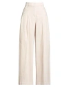 Peserico Woman Pants Beige Size 6 Cotton, Elastane In Neutral