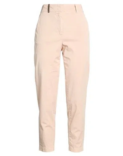 Peserico Woman Pants Beige Size 6 Cotton, Elastane In Neutral