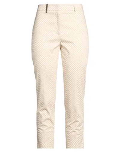 Peserico Woman Pants Beige Size 6 Cotton, Elastane In Neutral