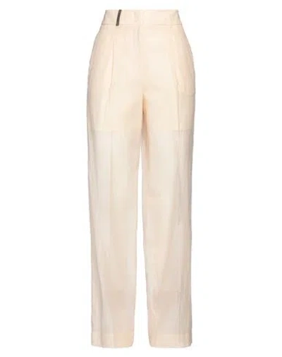 Peserico Woman Pants Beige Size 6 Cotton, Lyocell, Elastane