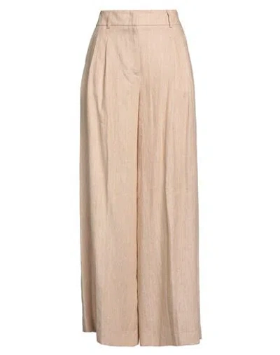 Peserico Woman Pants Beige Size 6 Linen
