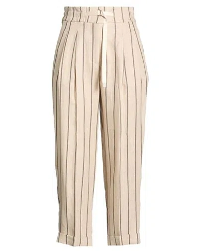 Peserico Woman Pants Beige Size 6 Linen In Brown