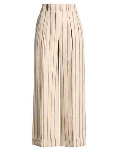 Peserico Woman Pants Beige Size 6 Linen In Neutral