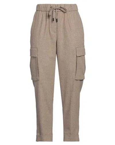 Peserico Woman Pants Beige Size 6 Wool, Polyester, Viscose, Polyamide, Elastane