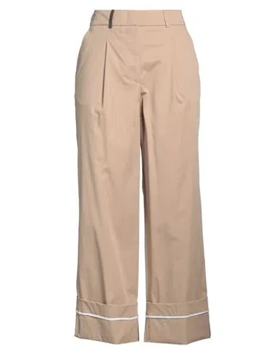 Peserico Woman Pants Beige Size 6 Cotton, Elastane