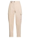 Peserico Woman Pants Beige Size 8 Cotton, Elastane In Neutral