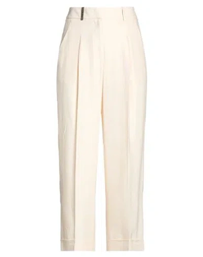 Peserico Woman Pants Beige Size 8 Viscose, Linen In Neutral