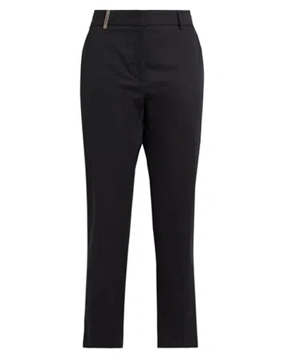 PESERICO PESERICO WOMAN PANTS BLACK SIZE 10 COTTON, ELASTANE