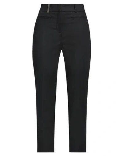 Peserico Woman Pants Black Size 14 Cotton, Viscose, Elastane