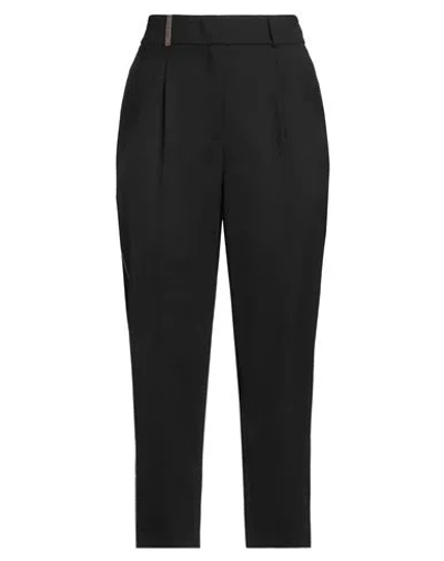 Peserico Woman Pants Black Size 8 Wool, Polyester, Elastane