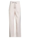 Peserico Woman Pants Blush Size 12 Viscose, Wool, Elastane, Merino Wool, Cashmere In White