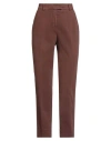 Peserico Woman Pants Brown Size 12 Cotton, Elastane In Gold