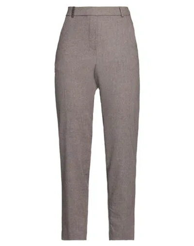 Peserico Woman Pants Brown Size 6 Wool, Polyester, Viscose, Polyamide, Elastane In Brown
