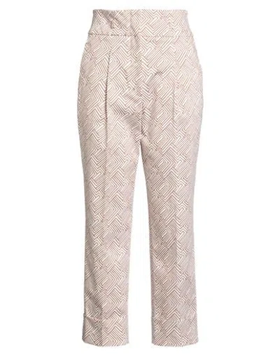 Peserico Woman Pants Brown Size 6 Cotton, Elastane In Gray