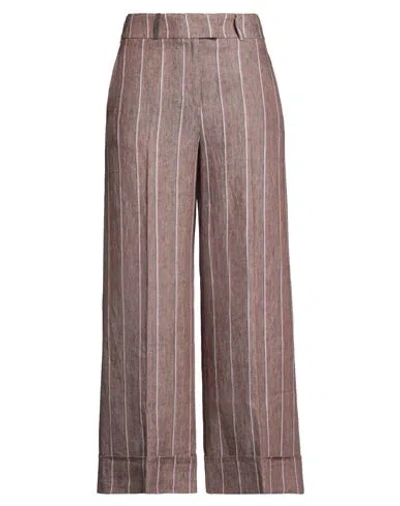Peserico Woman Pants Brown Size 6 Linen
