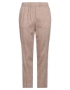 Peserico Woman Pants Light Brown Size 10 Virgin Wool, Linen In Brown