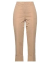 Peserico Woman Pants Camel Size 12 Cotton, Elastane In Beige