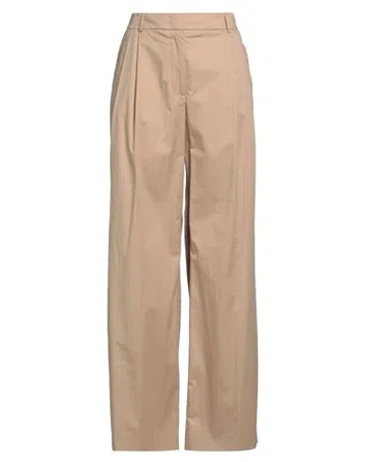 Peserico Easy Woman Pants Camel Size 12 Cotton, Elastane In Beige