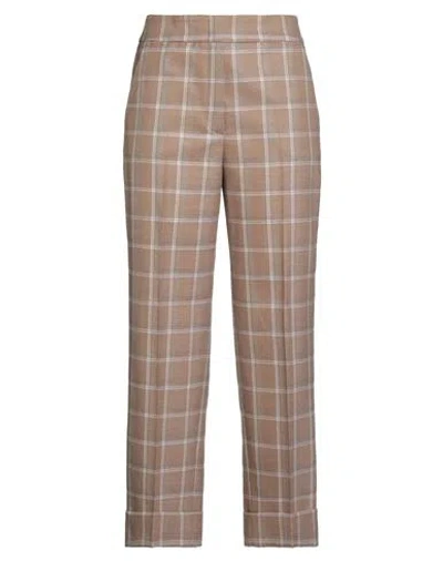 Peserico Woman Pants Camel Size 14 Virgin Wool, Elastane, Polyester In Brown