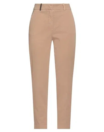 Peserico Woman Pants Camel Size 4 Cotton, Elastane In Beige