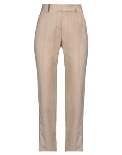 Peserico Woman Pants Camel Size 4 Virgin Wool, Elastane