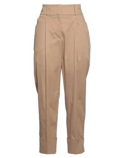 Peserico Woman Pants Camel Size 6 Cotton, Elastane In Beige