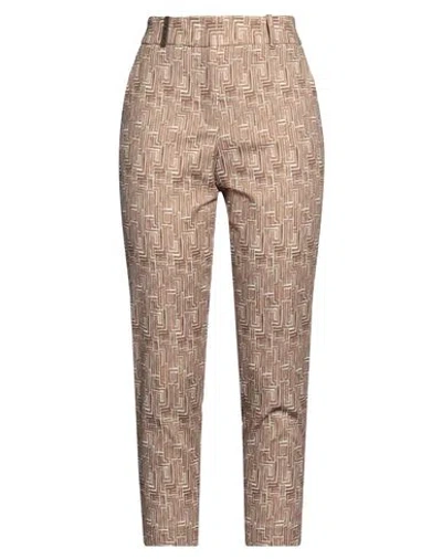 Peserico Woman Pants Camel Size 6 Cotton, Elastane In Beige