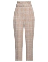 Peserico Woman Pants Camel Size 6 Linen In Beige