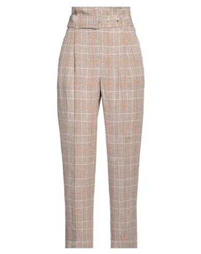 Peserico Woman Pants Camel Size 6 Linen In Beige