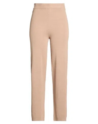 Peserico Woman Pants Camel Size 6 Linen, Cotton In Brown
