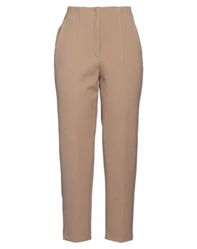 Peserico Woman Pants Camel Size 6 Polyester, Viscose, Cotton, Elastane In Sand