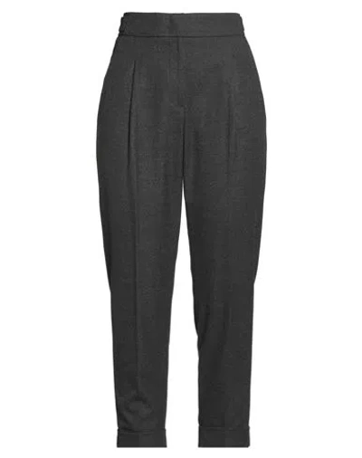 Peserico Woman Pants Charcoal Size 14 Polyester, Viscose, Elastane In Gray