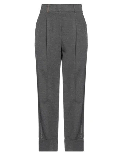 Peserico Woman Pants Charcoal Size 2 Polyester, Viscose, Elastane In Gray