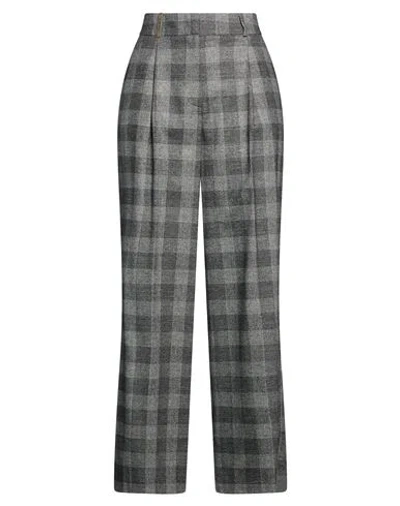 Peserico Woman Pants Charcoal Size 6 Virgin Wool, Cashmere, Polyester, Polyamide, Elastane In Gray