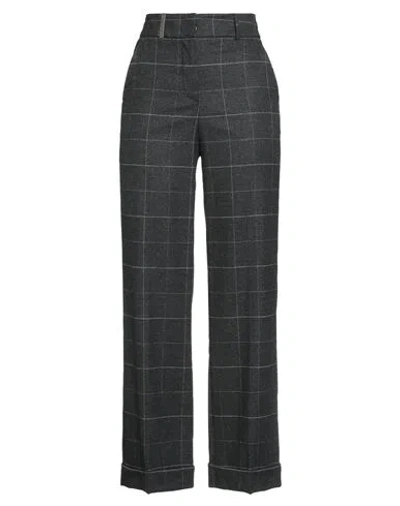 Peserico Woman Pants Charcoal Size 6 Wool, Cashmere, Polyester, Polyamide, Elastane In Gray