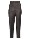 Peserico Woman Pants Charcoal Size 8 Virgin Wool, Polyamide, Metallic Fiber In Grey