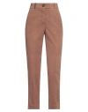 Peserico Woman Pants Chocolate Brown Size 2 Cotton, Elastane, Leather
