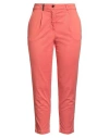 Peserico Woman Pants Coral Size 10 Cotton, Tencel, Silk, Elastane In Red