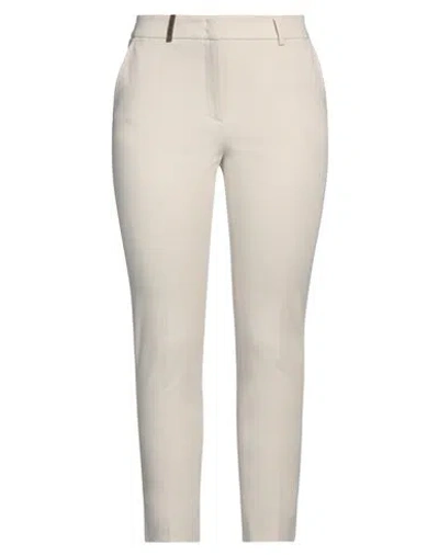 Peserico Woman Pants Cream Size 12 Cotton, Elastane In White
