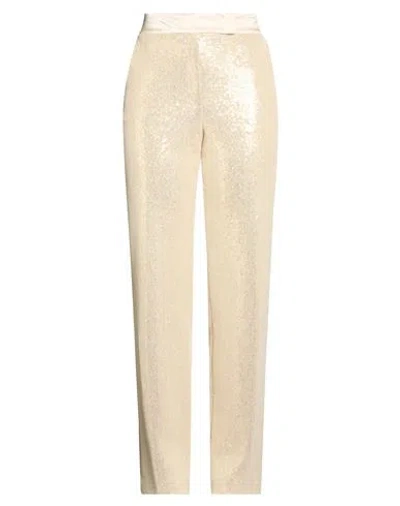 Peserico Woman Pants Cream Size 12 Cotton, Polyester In Neutral