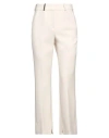 Peserico Woman Pants Cream Size 2 Polyester, Viscose, Cotton, Elastane In White
