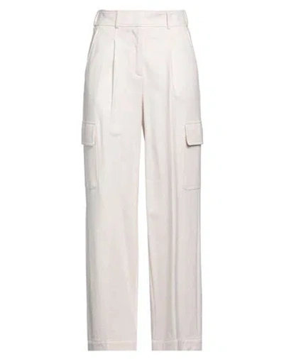 Peserico Easy Woman Pants Cream Size 6 Cotton, Elastane In White