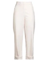 Peserico Woman Pants Cream Size 6 Polyester, Virgin Wool, Elastane In White