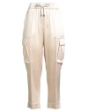 Peserico Woman Pants Cream Size 6 Viscose, Acetate, Elastane In Neutral