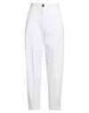 Peserico Woman Pants Cream Size 8 Cotton, Elastane In White