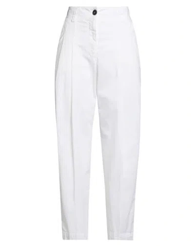 Peserico Woman Pants Cream Size 8 Cotton, Elastane In White