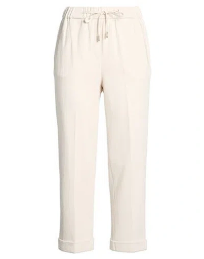 Peserico Woman Pants Cream Size 8 Cotton, Polyamide In Neutral